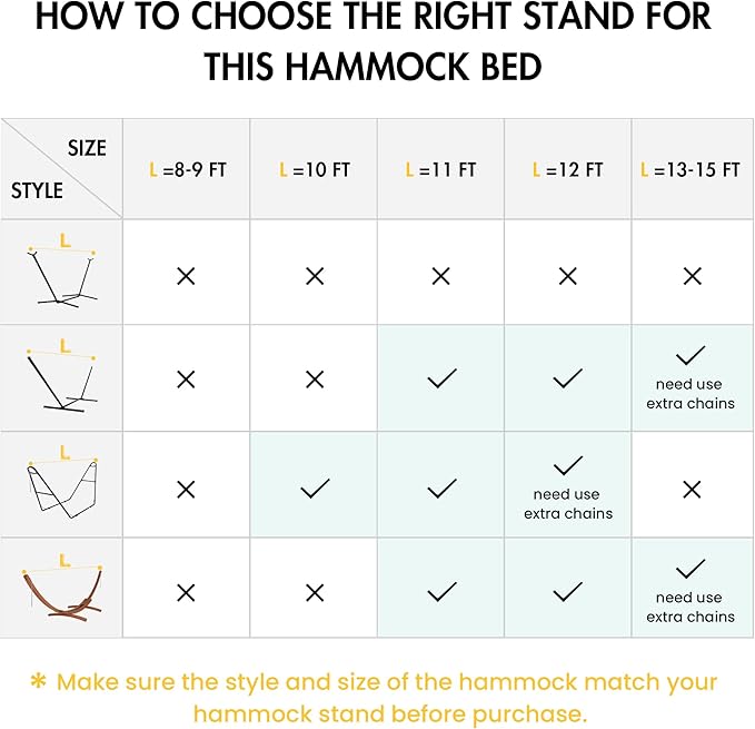 ANOW 2 Person Hammock with Spreader Bars, Rope Hammock with Pad for Outside, 450 LBS Weight Capacity, Light Brown