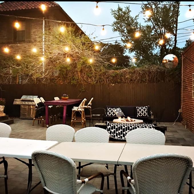 Banord Outdoor String Lights Vintage LED Filament Bulb, Shatterproof E26 Screw Base Edison LED Light Bulbs for Indoor & Outdoor Use 100 Pack