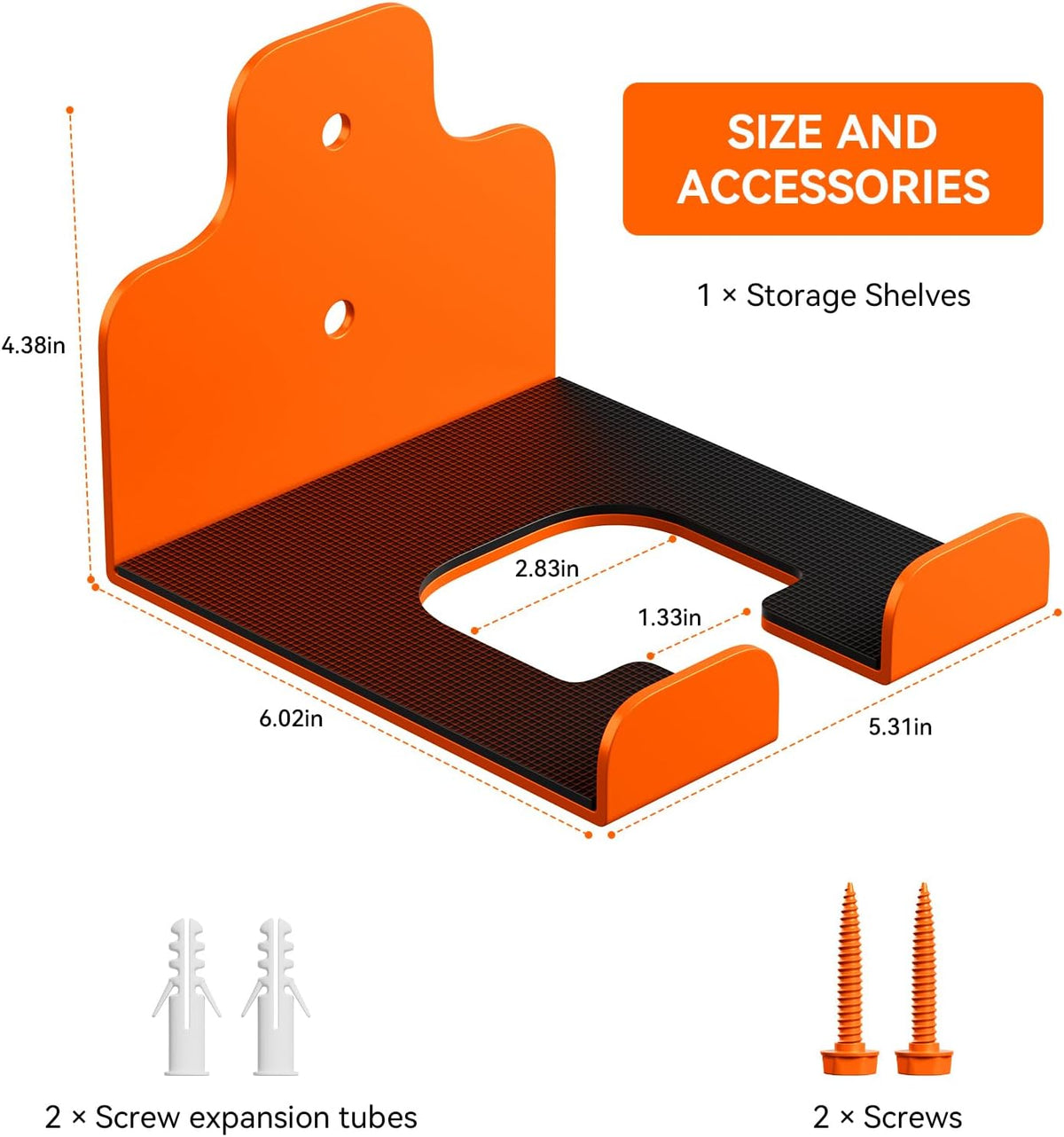 Garage Organizer Trimmer Rack, Garden Power Tool Hanger Weed Whackers Holder Wall Mounted for Grass Trimmer, Hedge Trimmer, Garage Trimmer, Garden Tools,2 Pack(Orange)
