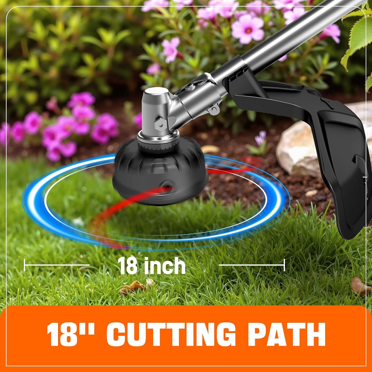 SENIX GTBCU4QL-M 4QL 31 cc Gas Brush Cutter, 4-Cycle String Trimmer and Edger Lawn Tool with Straight Shaft, Front D-Handle, Bump Feed, 17.7 Inch Cutting Width