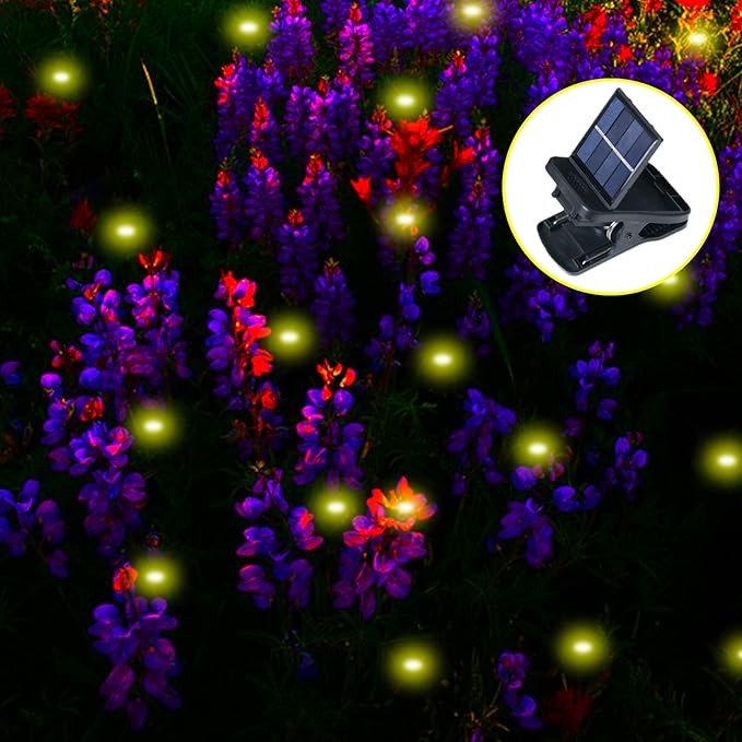 ANGMLN Solar Firefly Lights, 30 LED Solar Fireflies Lightning Bugs Fairy String Lights Outdoor Decor 19.6FT Solar Powered String Lights Waterproof for Garden Patio Home Wedding Party Spring Christmas