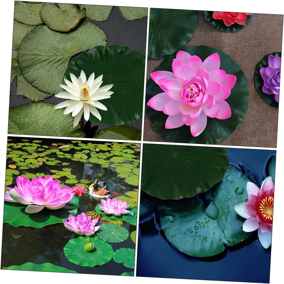 DOITOOL Artificial Lily Pads for Koi Pond: 3 Pcs Artificial Floating Foam Lotus Leaves 11 Inch Realistic Water Lily Pads Ornaments for Patio Fish Pond Pool Aquarium Decor, Green