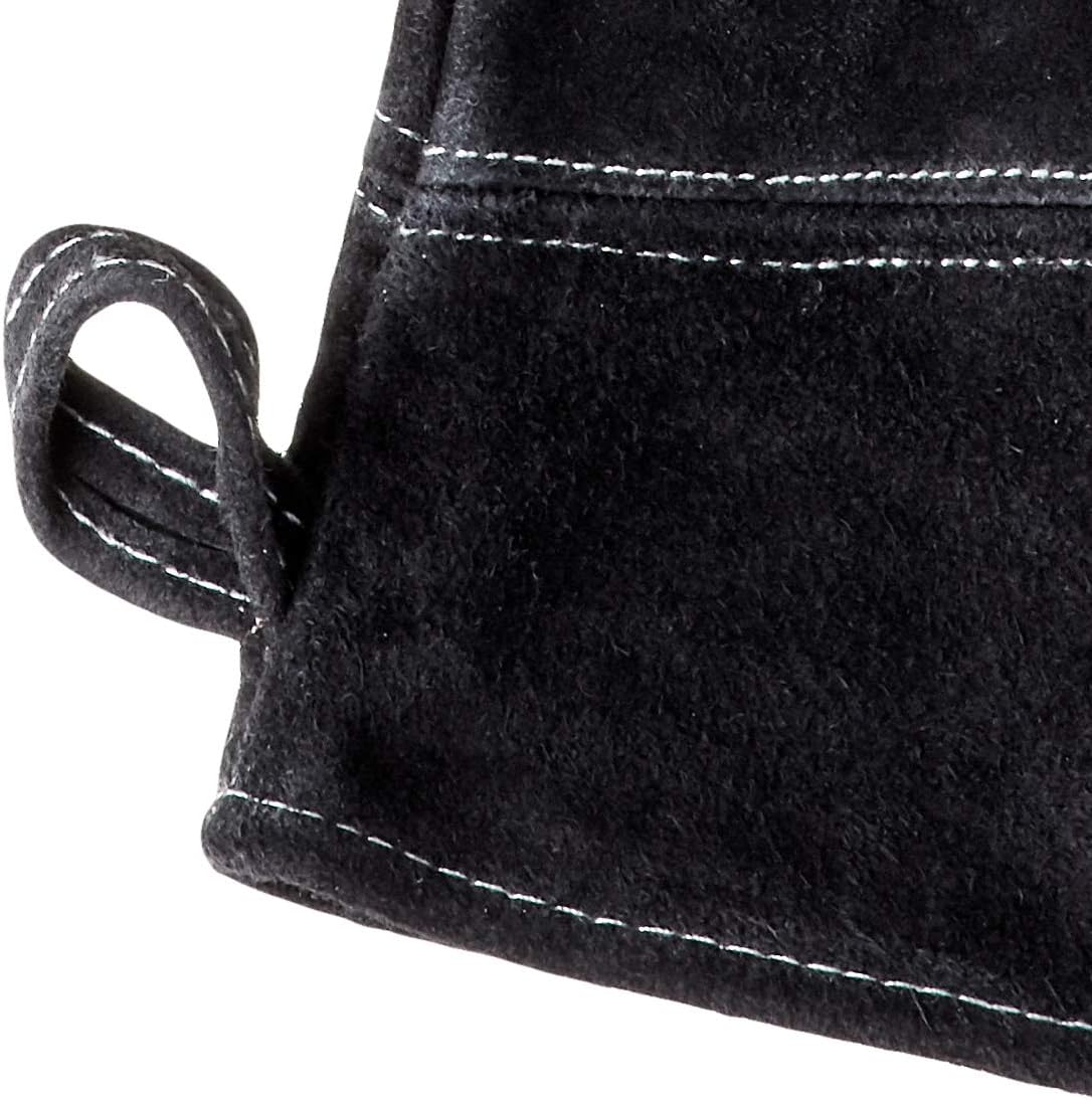 Outset 76604 Leather One-Size Grill Gloves, 15 inch, Black
