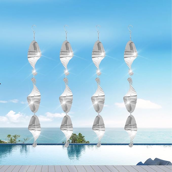 12Pcs Bird Scare Discs, Highly Reflective Double-Sided Bird Reflector, Extra Sparkly Wind Spinners Bird Devices to Scare Birds Like Woodpeckers, Pigeons, Ducks Away from Yard Patio Farm