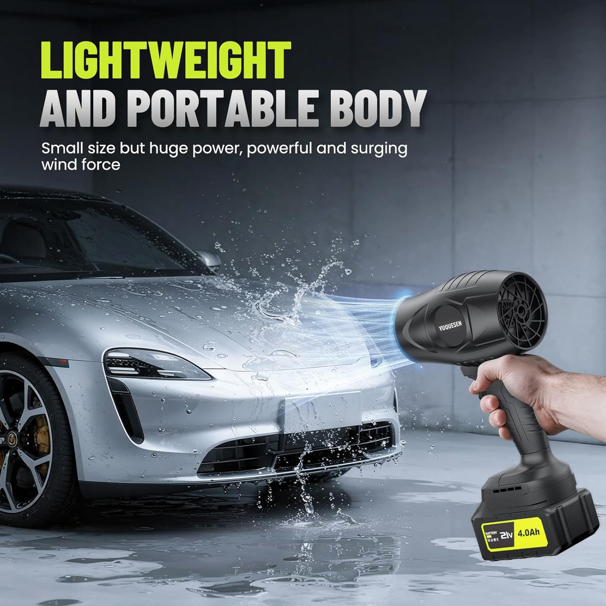 Cordless Leaf Blower 990,000 RPM - 21V Electric Leaf Blower with 4.0Ah Battery & Charger - Ultra Lightweight Handheld Blower for Patio, Garden, Driveway