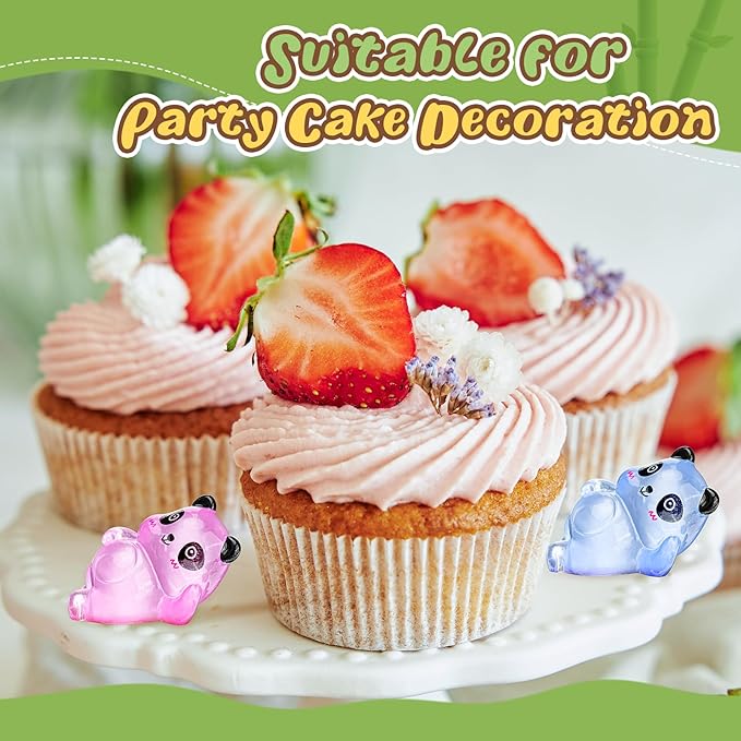 35 Pcs Mini Panda Figurines Luminous Cute Animals Landscape Decoration Mini Resin Animals Figures Glow in The Dark for DIY Ornament Craft Party Cake Topper