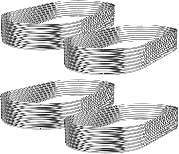 4 Pack 6x3FT Galvanized Raised Garden Bed Outdoor,Metal Garden Bed for Vegetables,Steel Raised Beds for Gardening,Above Ground Garden Box for Flower-ZXY