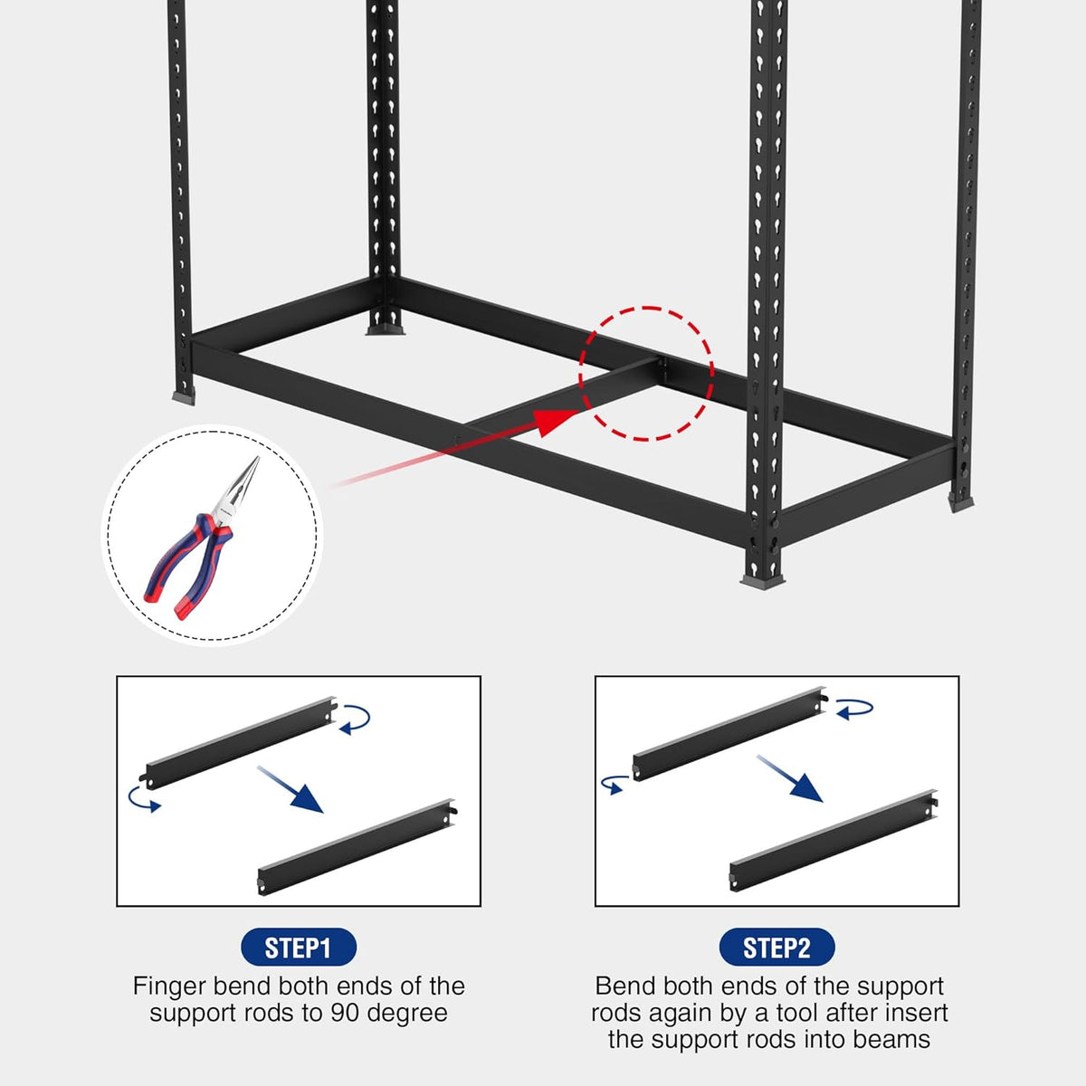 WORKPRO 5-Tier Steel Shelving Unit-Black, 27-2/5”W x 11-7/10”D x 60”H, Adjustable Storage Rack, Heavy Duty Shelf with MDF Board, 1650 lbs Load Capacity (Total) for Garage, Basement, Kitchen