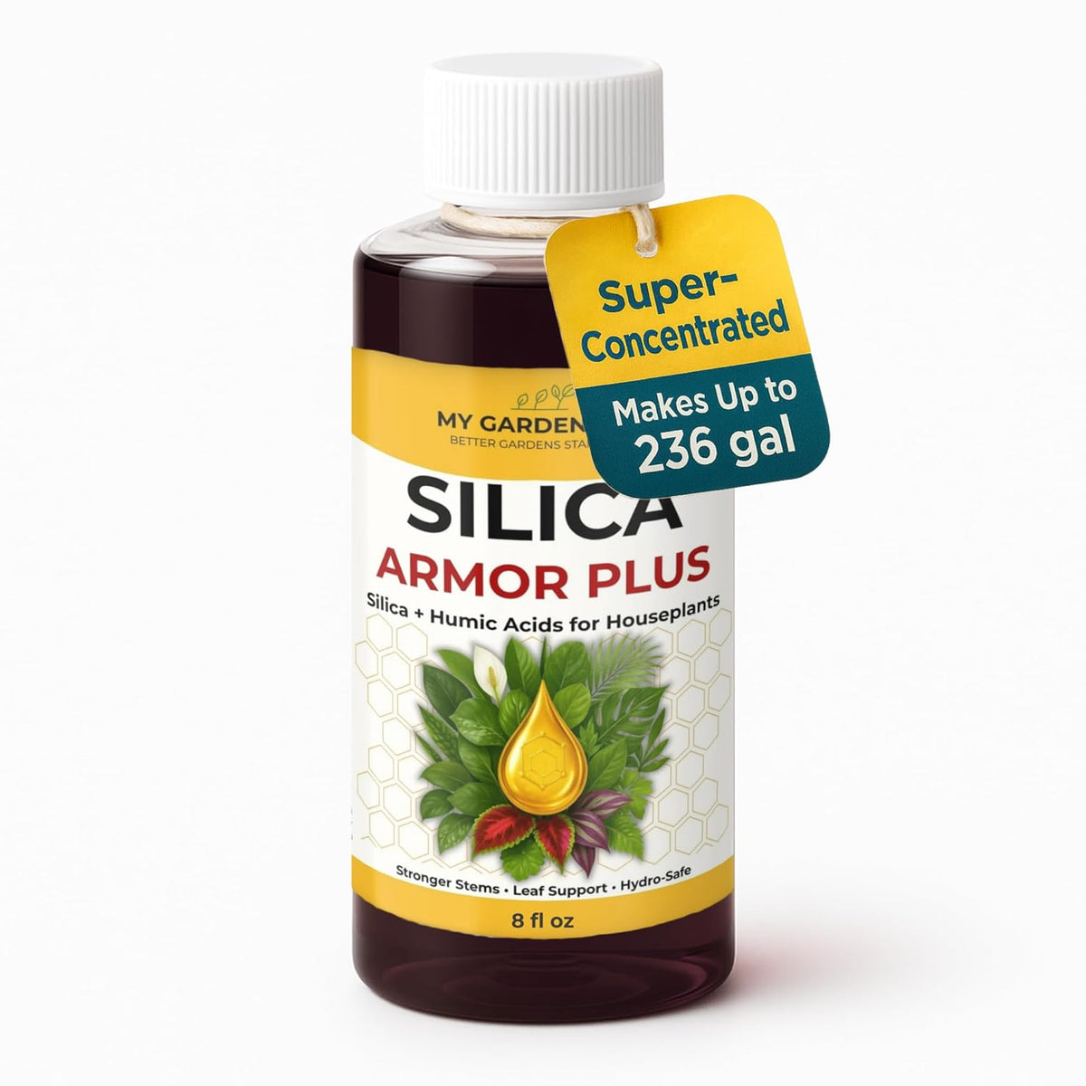 Silica for Plants with Humic Acid – Liquid Houseplant Fertilizer & Plant Food for Indoor Potted Plants – Monstera, Pothos & Tropical Indoor Plants, Water Soluble Nutrients (8 oz)