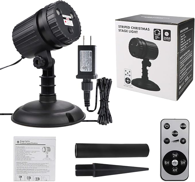 Christmas Laser Lights Projector Outdoor, Projector Lights Landscape Spotlight Red and Green Star Show with Xmas Decoration Patterns for Indoor Outdoor Garden Patio Wall Yard