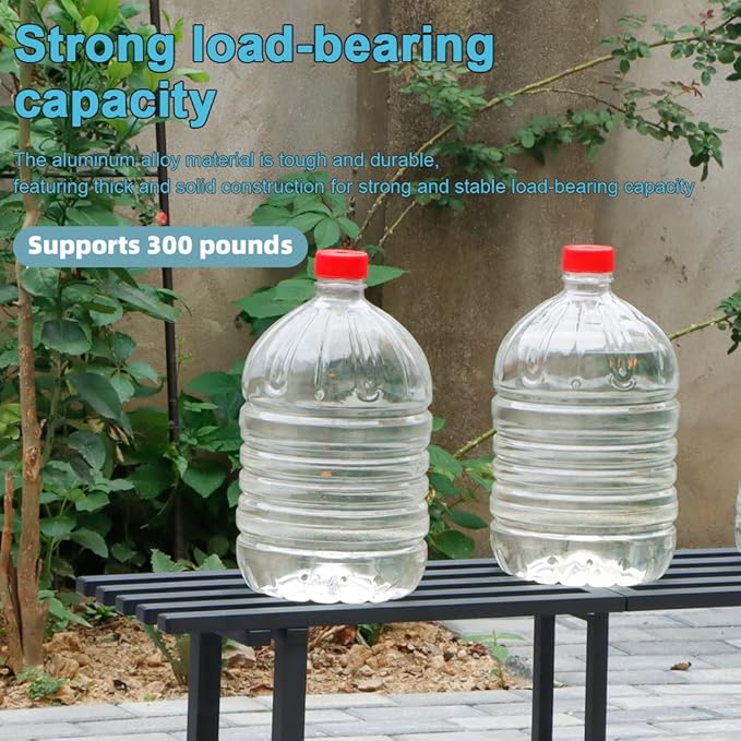 Chic & Robust 300 LBS Capacity Aluminum Plant Stand - Your Indoor & Outdoor Plant Display Solution, Size: L47.2 x W11.4 x H19.7 inch.