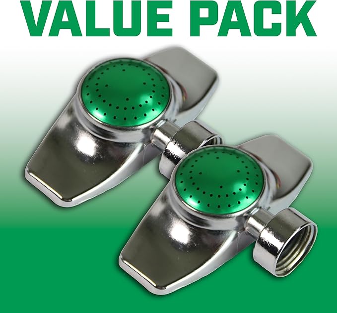Chapin 6-9487: Circular Pattern Spot Sprinkler 2 Pack, 360 Degree Sprinkler Head for Small Gardens and Lawns, Up to 30ft Coverage Area, Lawn Sprinkler, Small Area Yards and Garden Watering, Green
