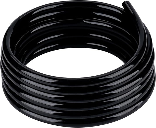 Black Vinyl Tubing 1/2” ID × 5/8” OD - 50 Feet PVC Flexible Plastic Tube Hybrid Hose, Transfer Water Air Oil for Pond Fountain Garden, Non-toxic and BPA free