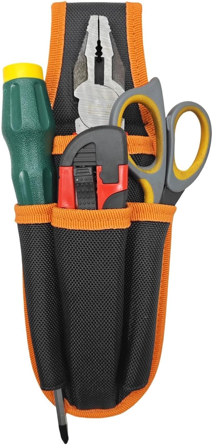 Small Tool Pouches with Belt Clip,Electrician Tool Bag,Tool Pouch for Belt,Tool Organizer Holster with 4 Pockets