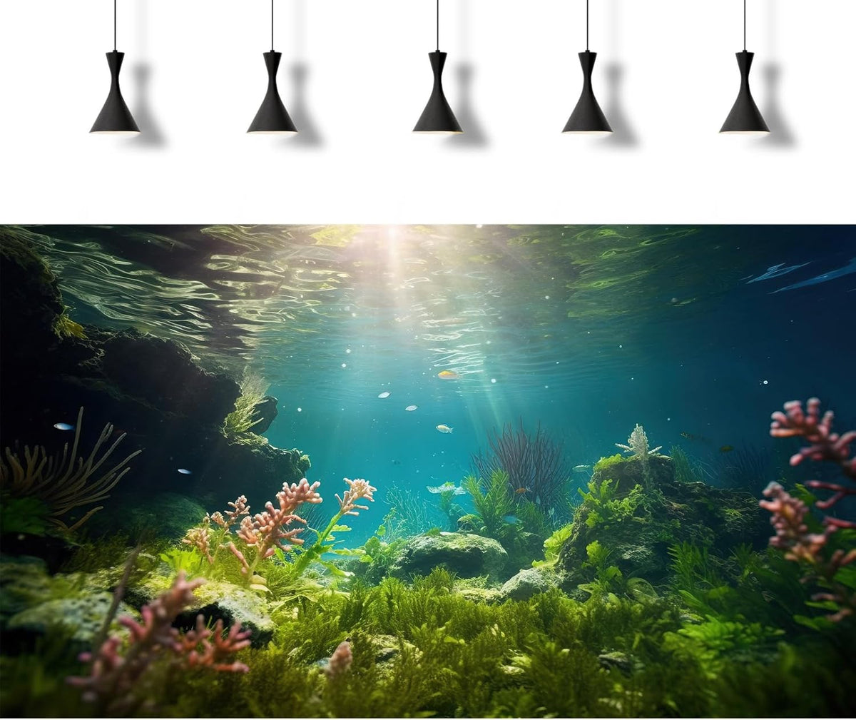 Ocean Floor Fish Tank Background Under The Sea Aquarium Background Underwater Aquatic Plants Sunray Terrarium Backgrounds Deep Sea Rock Tropical Aquarium Fish Tank Backgrounds Decors 72x18in