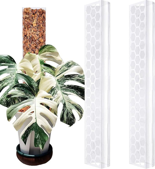 2 Pcs 17 Inch Plastic Moss Pole for Plants Monstera,Designed Specifically for Climbing Plants, Stackable Plant Support for Indoor Plants Plant Support Poles Work with Sphagnum Moss