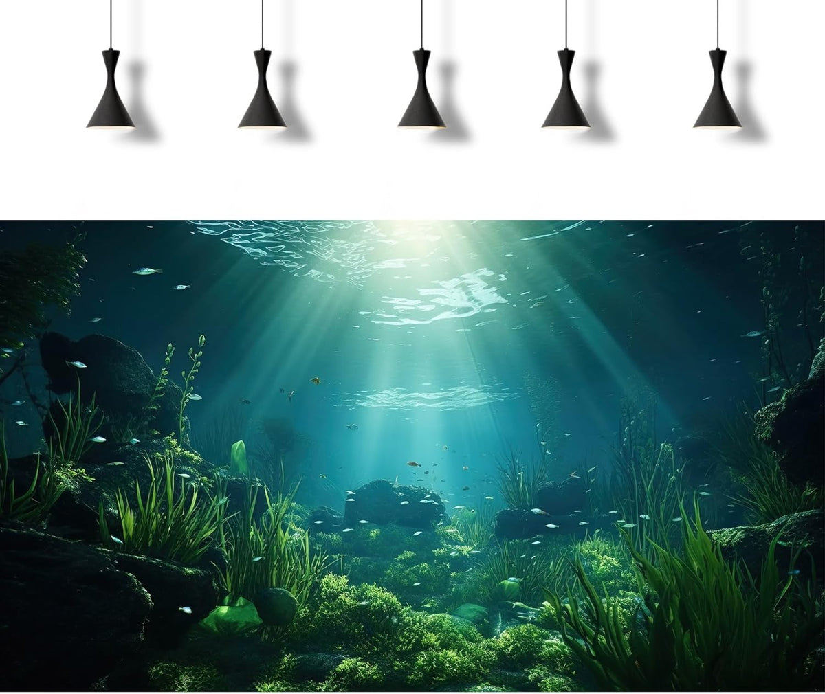 Underwater Fish Tank Background Under The Sea Aquarium Background Ocean Floor Aquatic Plants Fish Tank Backgrounds Deep Sea Sunray Tropical Aquarium Fish Reptile Tank Backgrounds 24x16in