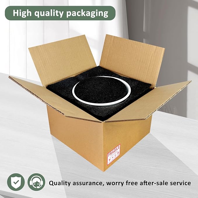 8 Inch Plant Pot, Ceramic Planter with Drainage and Saucer, Ceramic Pots for Plants, Indoor Plant pots,Ceramic Flower pots(Orange+ White, Plants NOT Included)