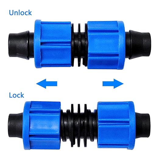 20pcs Drip Irrigation Coupling, Blue Connector Farm Irrigation Tools, Universal Joint Drip Irrigation Tube Fitting Set (0.78 Inch)