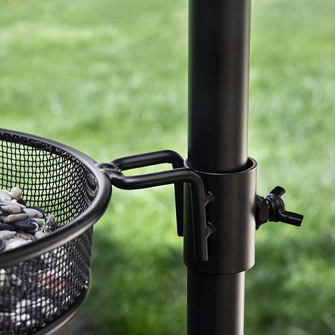 Ashman Deluxe Bird Feeding Station (2 Pack) for Outside - Multi Feeder Pole Stand Kit With 4 Hangers, Bath and 3 Prong Base for Attracting Wild Birds - 22 Inch Wide x 92 Inch Tall