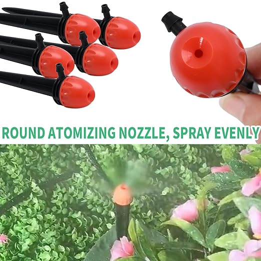 30pcs 16CM Full Circle Scattering Nozzle Drip Emitters for 1/4" Drip Irrigation Tubing Adjustable 360 Degree Wat
