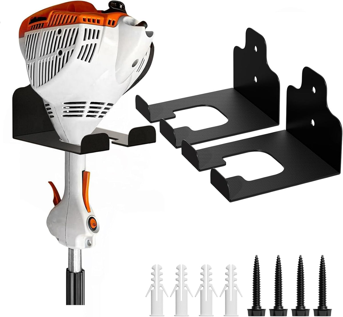 Garage Organizer Trimmer Rack, Garden Power Tool Hanger Weed Whackers Holder Wall Mounted for Grass Trimmer, Hedge Trimmer, Garage Trimmer, Garden Tools,2 Pack