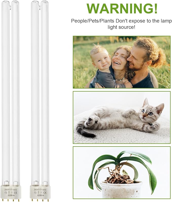 36 Watt UV Bulb Lamp for use with 2G11 (4-pin) Bulb Bases, a Fully Compatible Replacement for Jebao 36W PU-36W Filter(2 pcs)