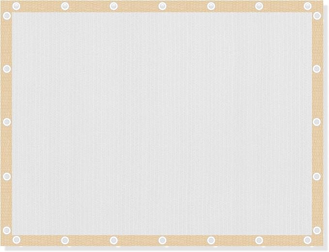 VICLLAX Shade Fabric Sun Shade Cloth with Every 2 FT Grommets for Patio Garden Pergola Cover Canopy 12x13 FT, Cream
