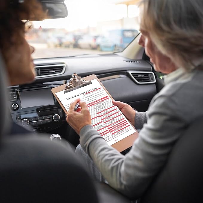 30-Pack Annual Vehicle Inspection Report Form & Adhesive Vinyl Label 2-Ply,3-Ply Carbonless Form DOT Compliant