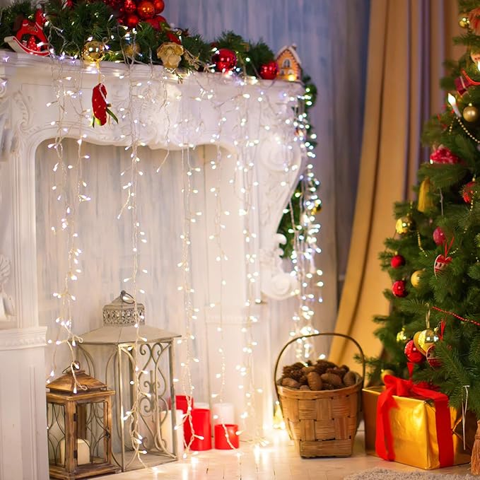 2 Pack 36ft 100 LED Battery Operated String Lights with Remote Timer Waterproof 8 Modes String Lights for Bedroom, Garden, Easter, Party, Christmas Indoor and Outdoor Decorations -Cool White