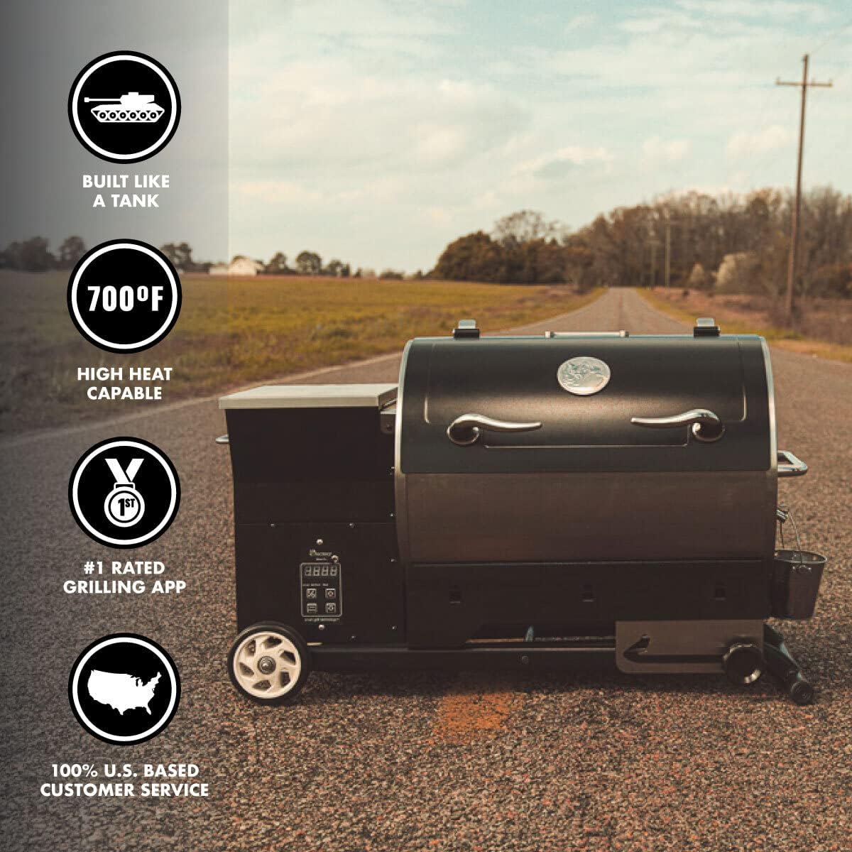 recteq Pellet Grill - Road Warrior 340 + Grilling Basics Bundle, Portable Electric Pellet Smoker Grill, BBQ, Wood Pellets, Sear, Smoke, and More