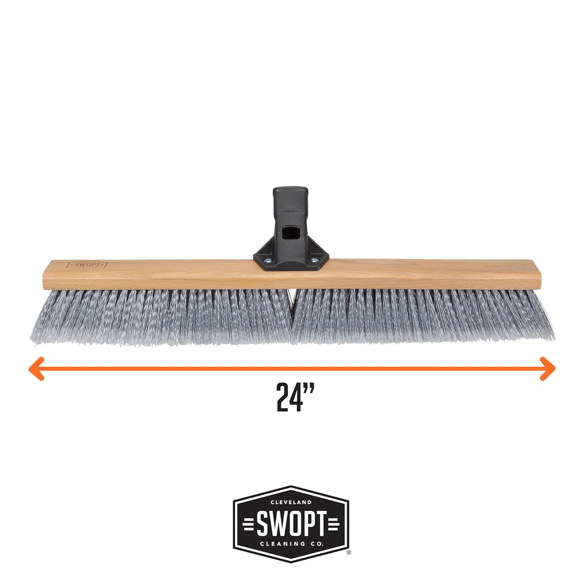 SWOPT 24” Premium Multi-Surface Push Broom Head — Indoor and Outdoor Push Broom — Cleaning Head Interchangeable with All SWOPT Cleaning Products for More Efficient Cleaning and Storage