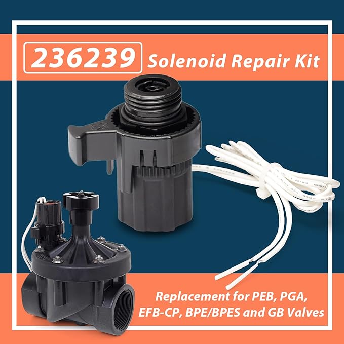 236239 SOLASSG4 Solenoid Repair Kit Replacement for rain bird Sprinkler System PEB, PGA, EFB-CP, BPE/BPES and GB Valves