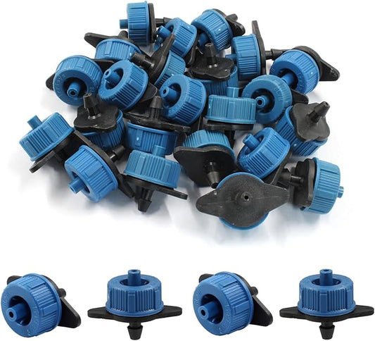 60 Pcs Drip Irrigation Emitters, 2 GPH Pressure Compensating Irrigation Drippers for Garden Lawn Watering Irrigation System, Blue