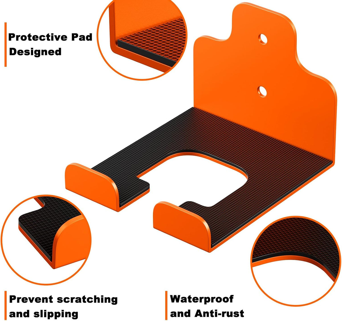 Garage Organizer Trimmer Rack, Garden Power Tool Hanger Weed Whackers Holder Wall Mounted for Grass Trimmer, Hedge Trimmer, Garage Trimmer, Garden Tools,1 Pack(Orange)