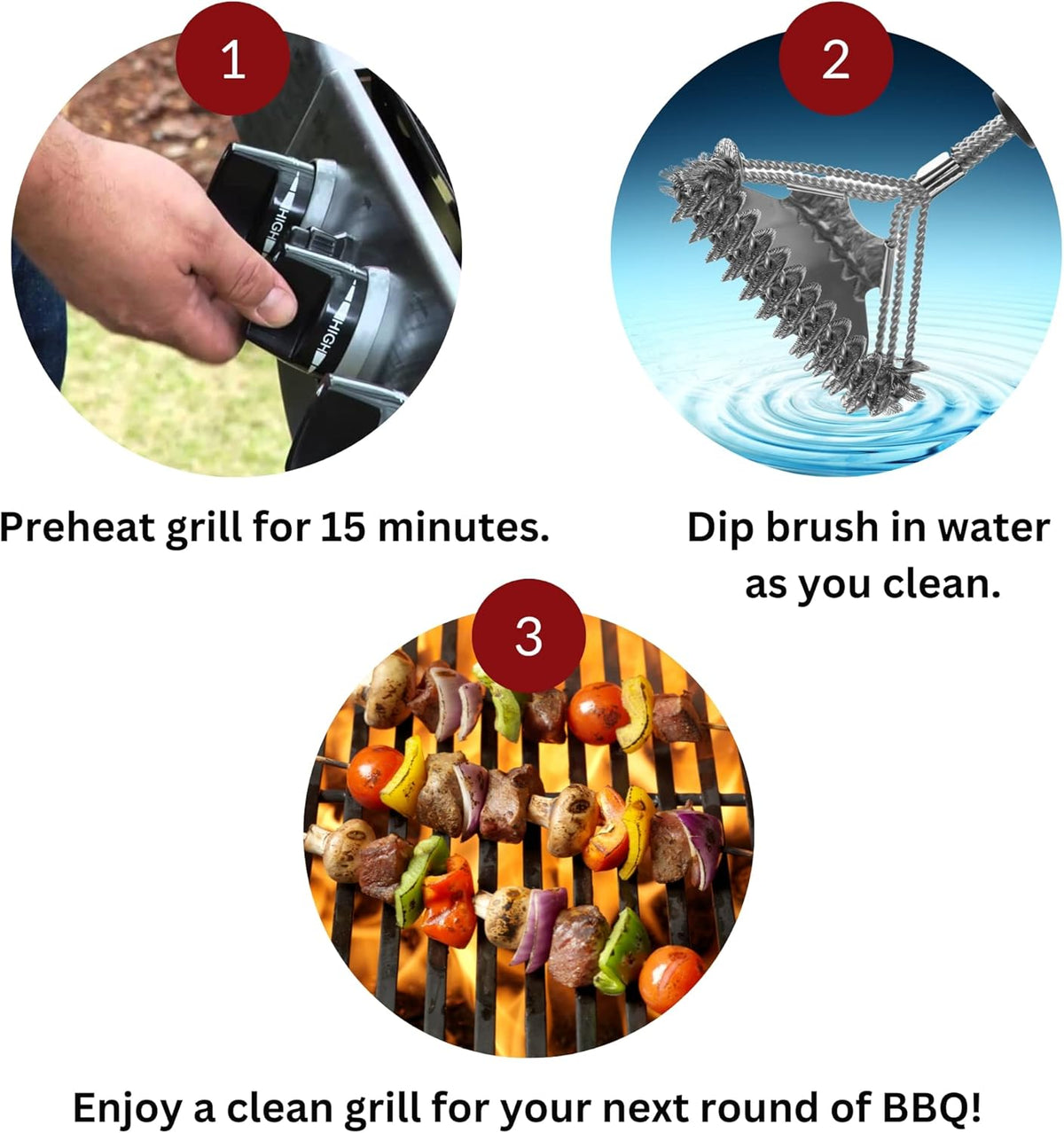 Valore BBQ Brush Bristle Free – 2 in 1 Grill Scraper & Barbecue Brush – Stainless Steel BBQ Grill Brush & BBQ Scraper Combo for Outdoor Grills – BBQ Brushes for Grill