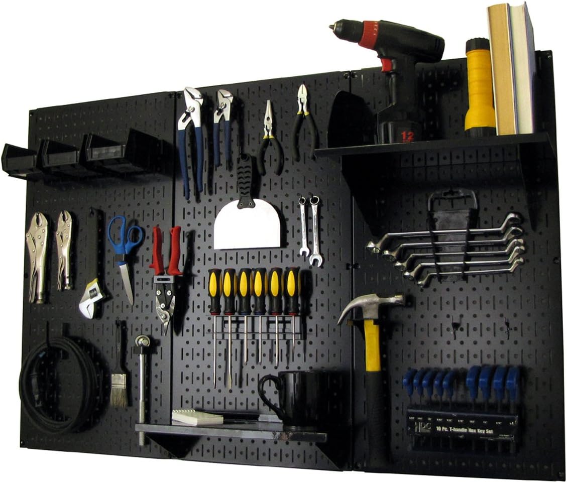 Pegboard Organizer Wall Control Metal Pegboard Tool Storage Kit with Accessories