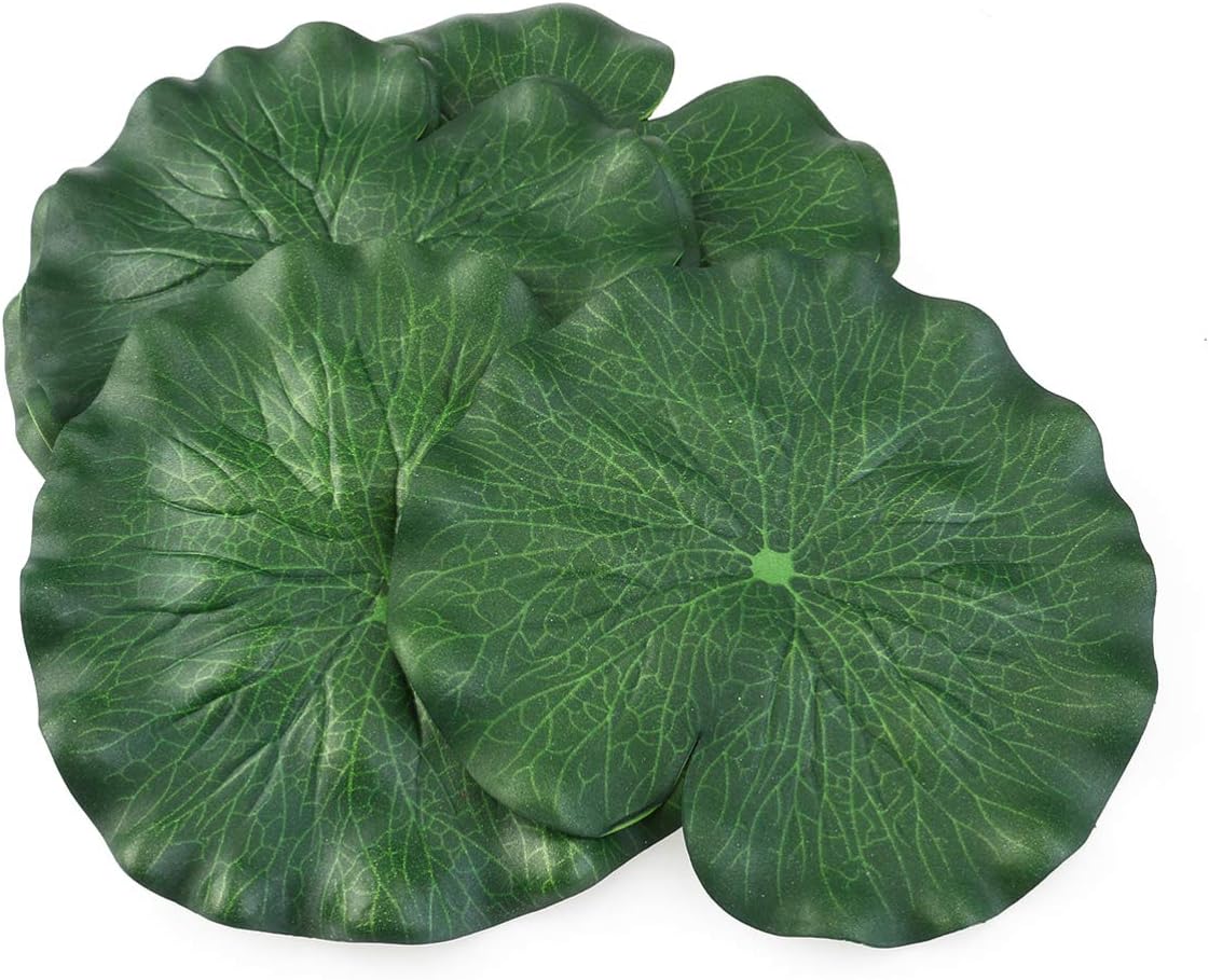 Garneck 10pcs Pool Lotus Leaves Artificial Floating Foam Lotus Leaves Lily Pads Fake Foliage Decoration for Pond Pool Aquarium Fish Artificial Leaf Tank Foam