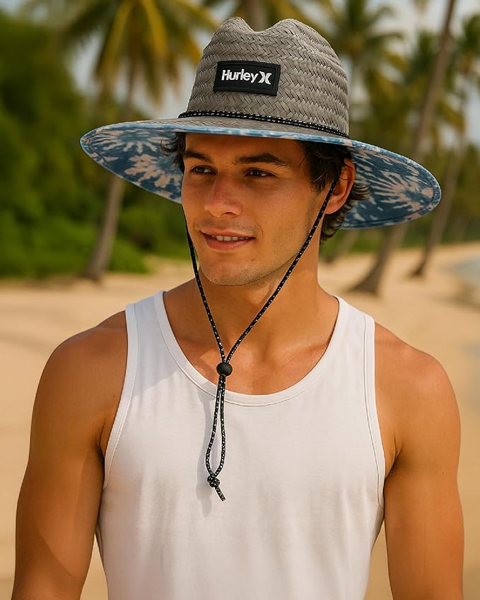 Hurley Men's Straw Hat - Bayside Lifeguard Straw Sun Hat