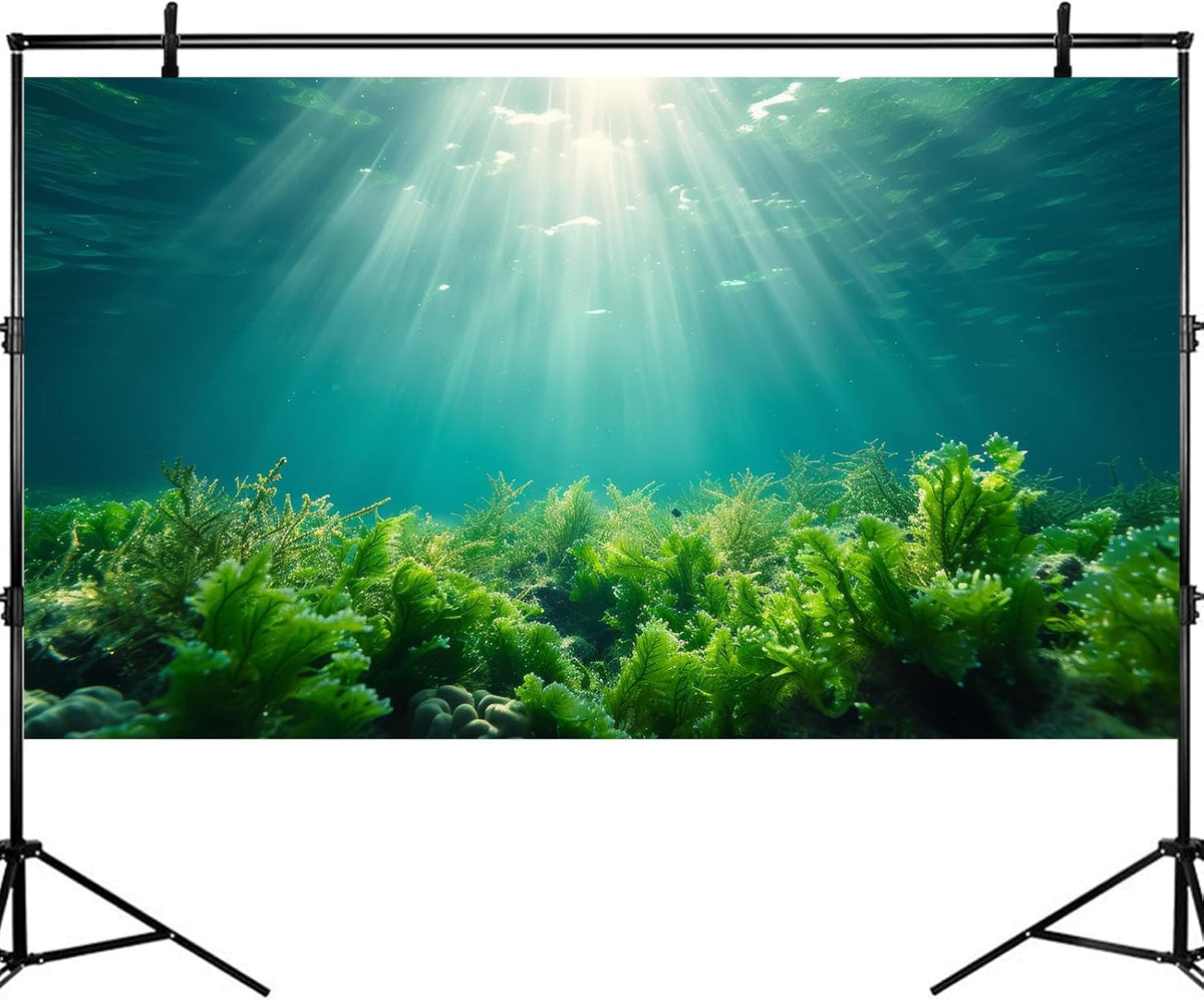 Deep Ocean Fish Tank Background Under The Sea Aquatic Plants Aquarium Background Underwater Corals Sunray Terrarium Backgrounds Tropical Fish Ocean World Aquarium Backgrounds Decorations 36x24in