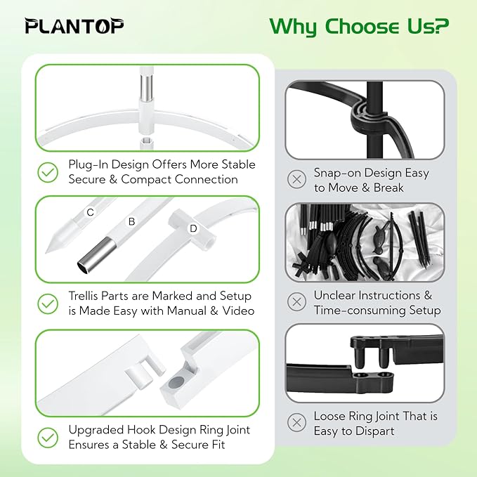 2 Pack Garden Obelisk Trellis with Solar Light, 6 Ft Trellis for Climbing Plants Outdoor Rose Bush Round Trellis for Pots, Rustproof PE Coated Metal Plant Support for Flowers Vine Indoor