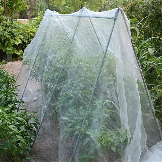 Agfabric Garden Netting 10'x15' Insect Pest Barrier Bird Netting for Garden Protection,Row Cover Mesh Netting for Vegetables Fruit Trees and Plants,White