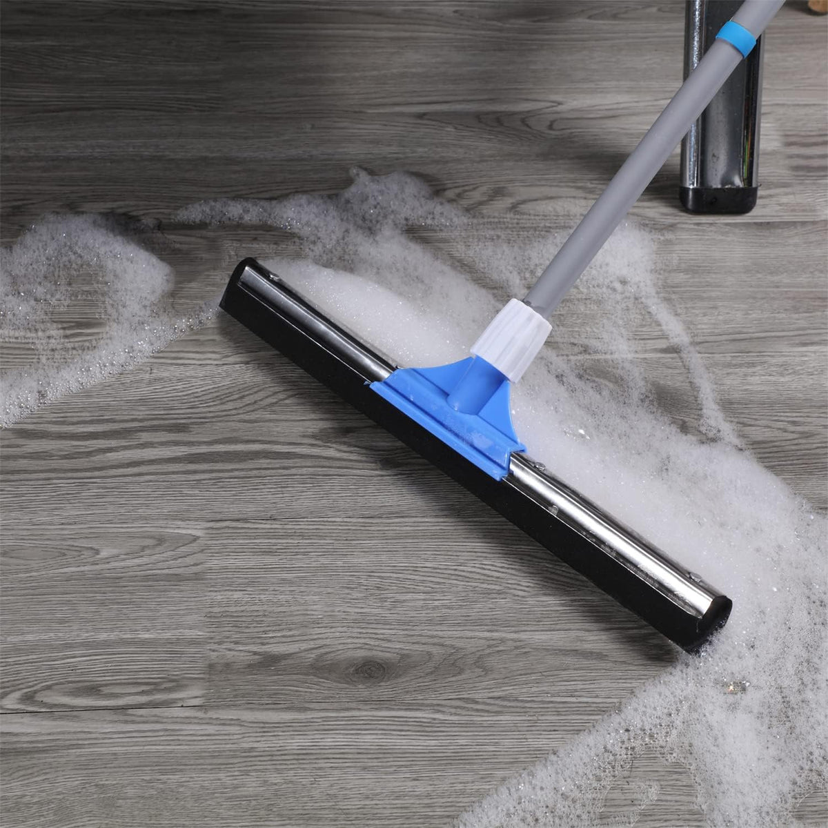 Floor Squeegee for Concrete Floor - 50" Squeegee Broom with Long Handle for Tile Floor, Heavy Duty Foam Floor Water Wiper for Garage, Shower, Kitchen, Windows, Glass, Carpet and Pet Hair