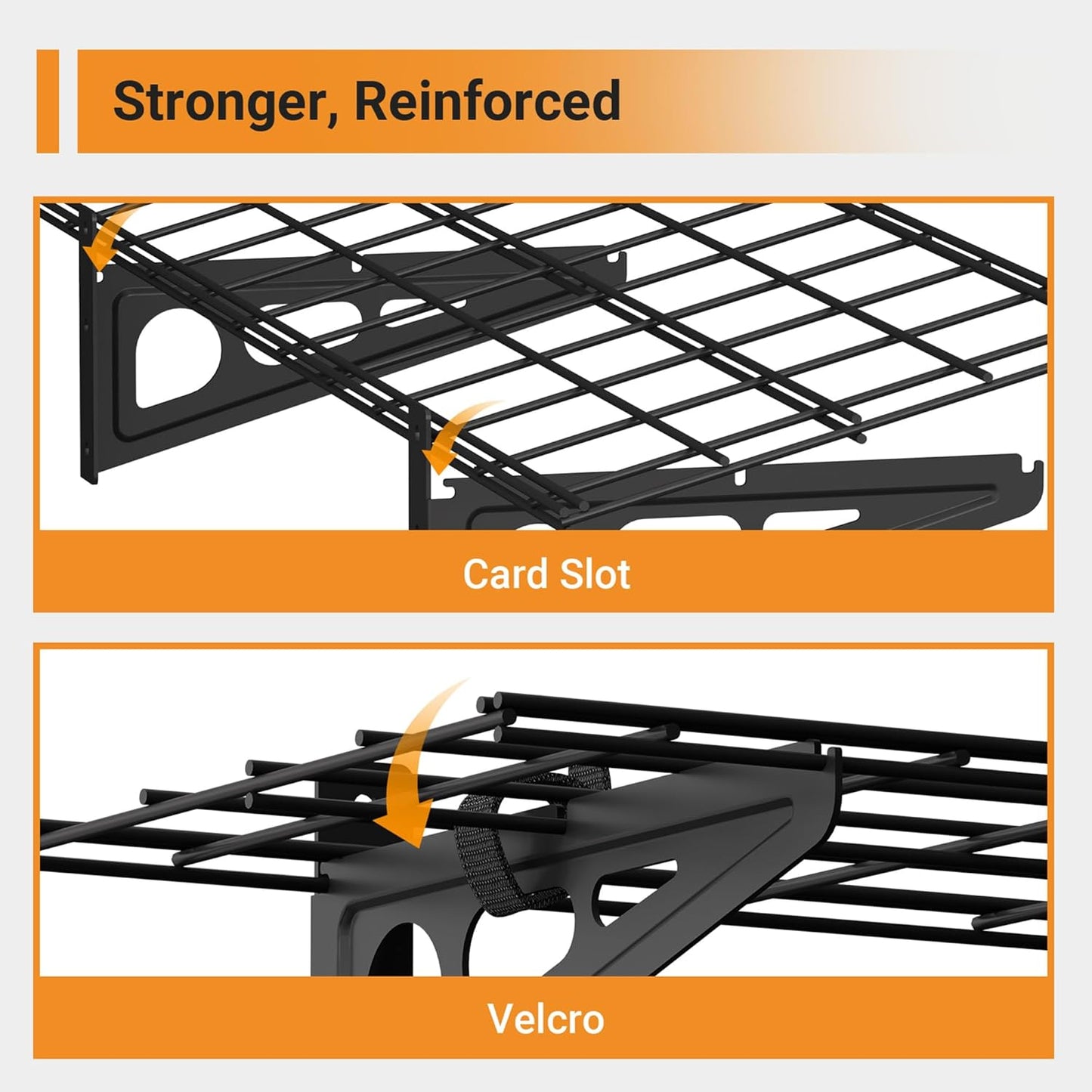 1x6 ft Garage Shelving, 2-Pack Wall-Mounted Shelves for Garage, Kitchen, Pantry Storage, 600 lbs Total Load Capacity Shelving, Black