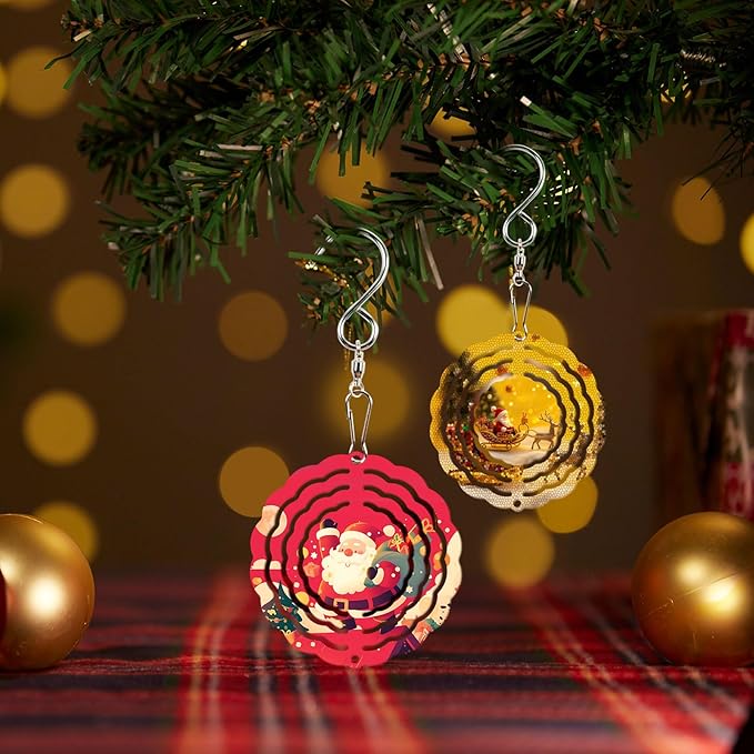 20 Pcs Sublimation Wind Spinner Blanks 3 Inch Bulk Aluminum Metal Ornaments Sublimation Blanks Products Heat Transfer Outdoor Garden Christmas Trees Decoration Sublimation Blank Wind Spinners