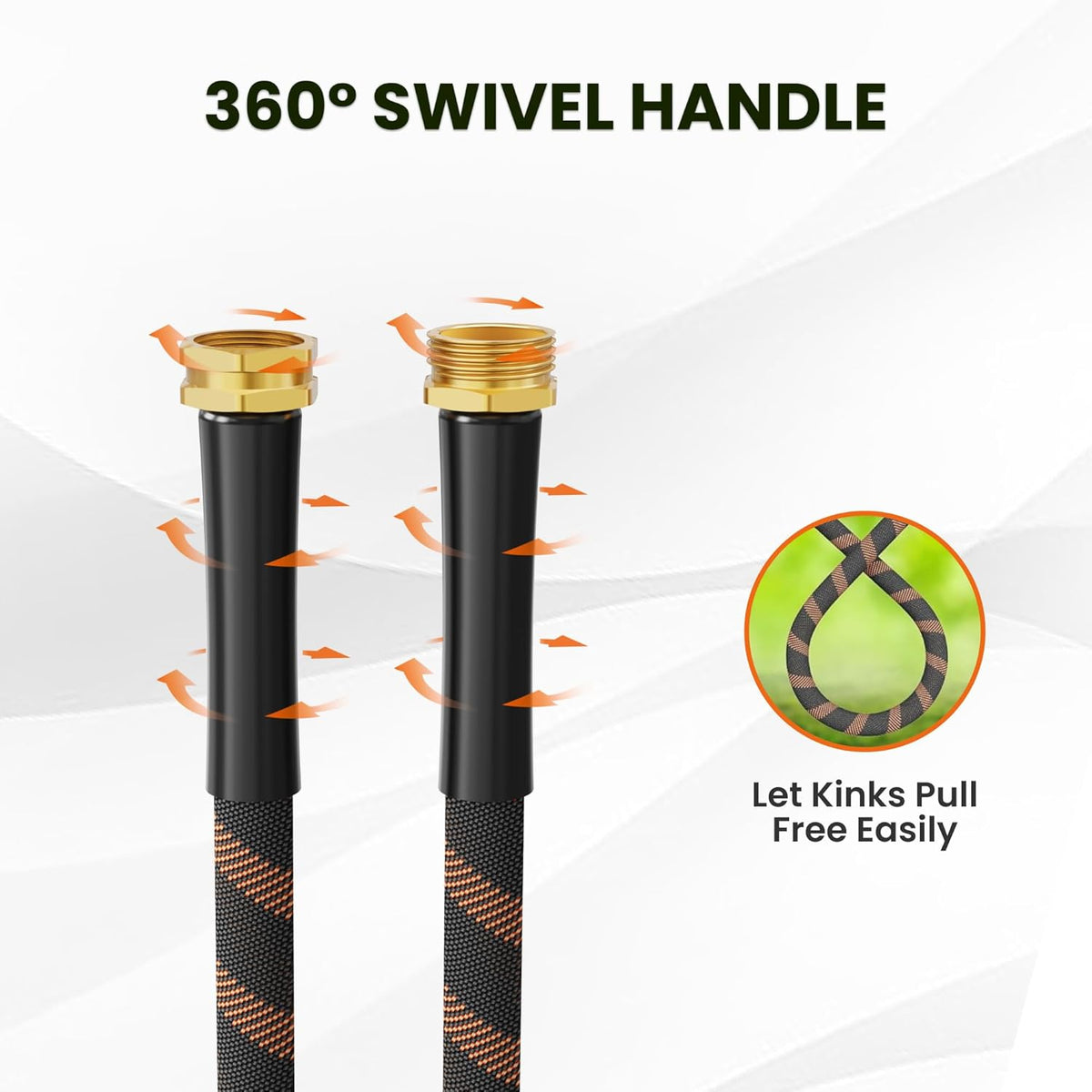 Giraffe Tools Garden Hose 100FT Non-Expandable Lightweight Flexible Water Hoses Burst 600 psi with 9 Spray Function Nozzle Heavy Duty Hose