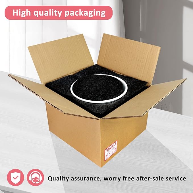 8 Inch Plant Pot, Ceramic Planter with Drainage and Saucer, Ceramic Pots for Plants, Indoor Plant pots,Flower pots(Pink + White, Plants NOT Included)