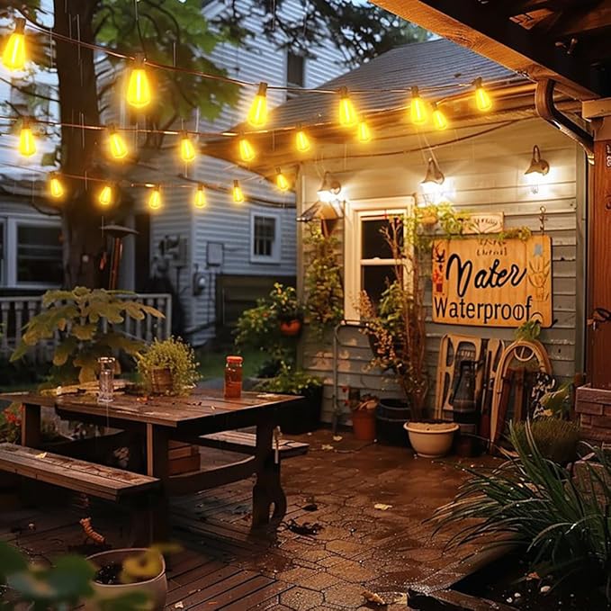 200FT Outdoor String Lights with Remote, Garden Patio Decor with 2500K Warm White, 100+4 LED Edison Bulbs, Support Timer Dimmable Waterproof for Yard Outside Porch Deck Backyard