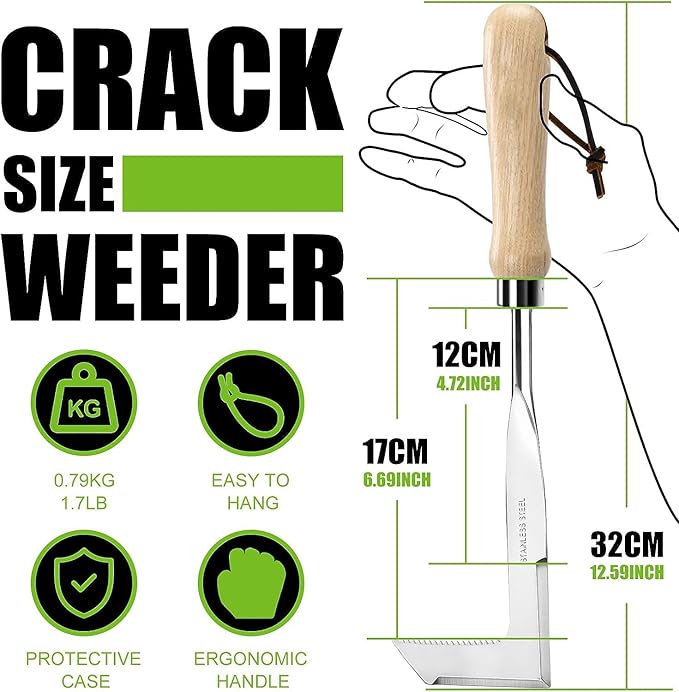 Hand Weeder Puller Tool, Dandelion Fork Weeding Knife Tool - 2023 New Garden Tool for Weeders Easy Quick Clean Removal Root Digging - Original Multi Use Rust-Resistance (13in)