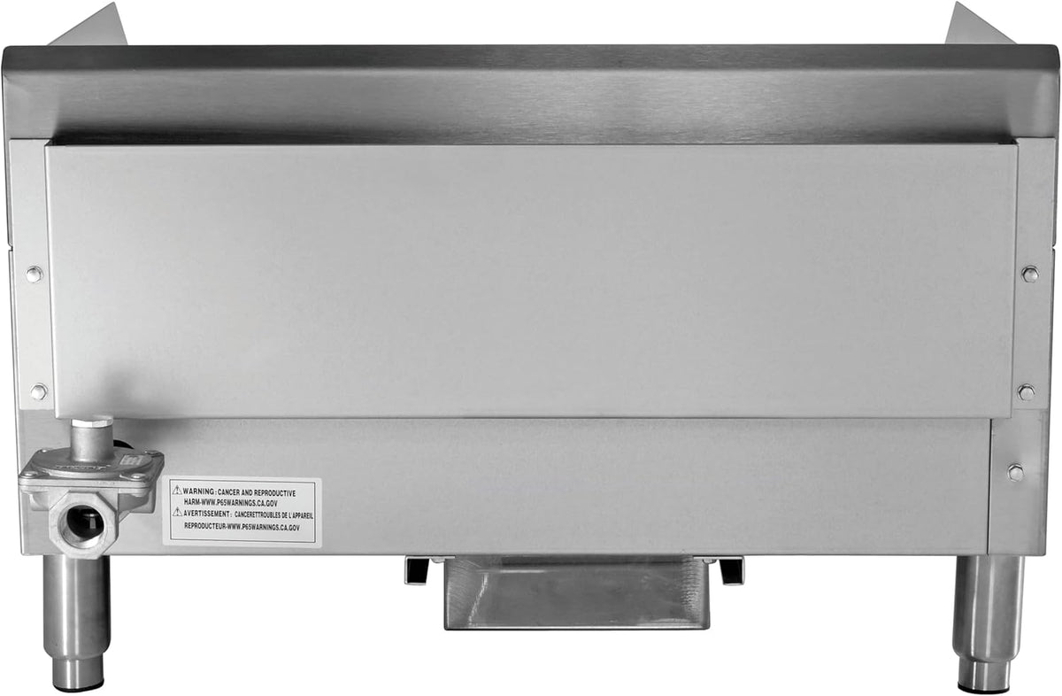 Kratos 24" Wide Commercial Countertop Griddle, Gas Hot Plate for Restaurants, Manual Controls, 2 Independent Burners, Powerful 60,000 BTU Output (29Y-004)